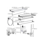 Contemporary Bathroom Accessories Hardware Set made of silver metal