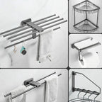 Modern Silver Bathroom Accessories As Individual Piece Or In Set With Towel Bar