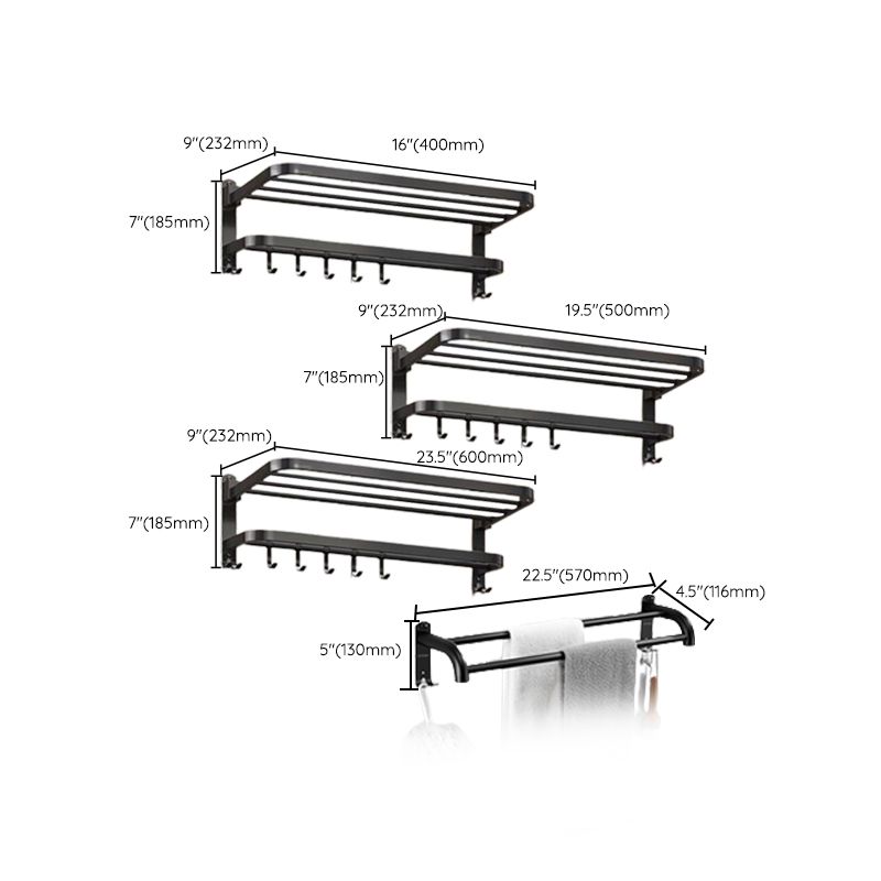 Matte black bathroom accessory set Modern bathroom accessory hardware set
