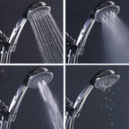 Round Handheld Showerhead in Silver Leak-Resistant Wall-Mounted Showerhead
