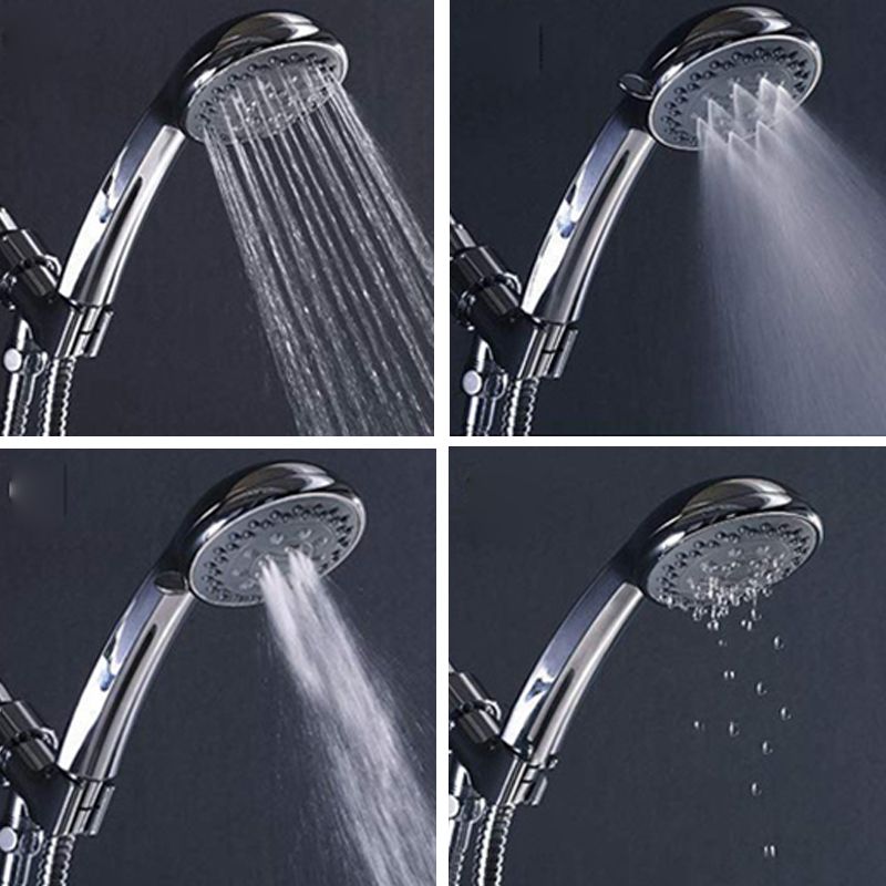 Round Handheld Showerhead in Silver Leak-Resistant Wall-Mounted Showerhead