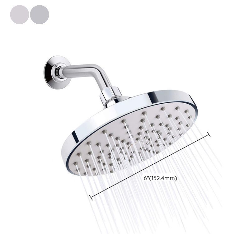 Round Fest Shower Head Silver Single Jet Wall Mounted Shower Head