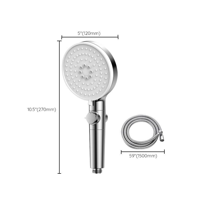 Contemporary Hand Shower Round Shower Head Combo in Silver