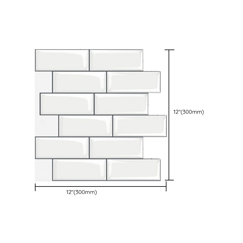 Peel and Stick Subway Tiles Waterproof Plastic Tile Rectangular Peel & Stick Tile for the Kitchen