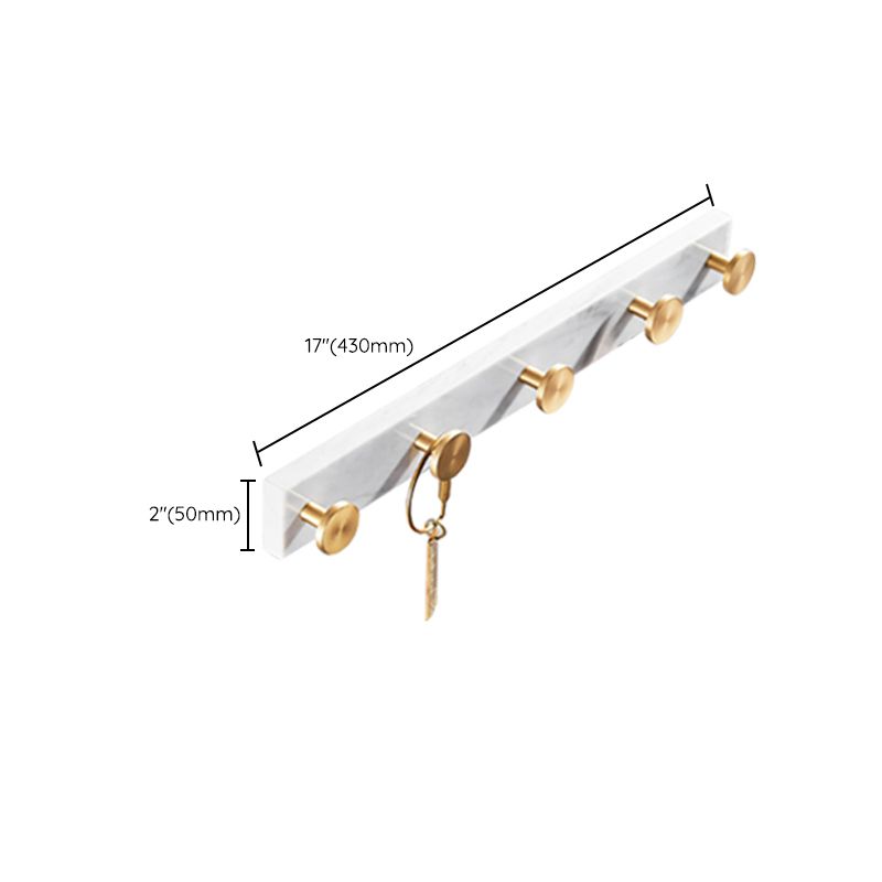 Brushed Brass Bathroom Accessory Set Metal & Marble Bathroom Hardware Set with Bathtub Shelf