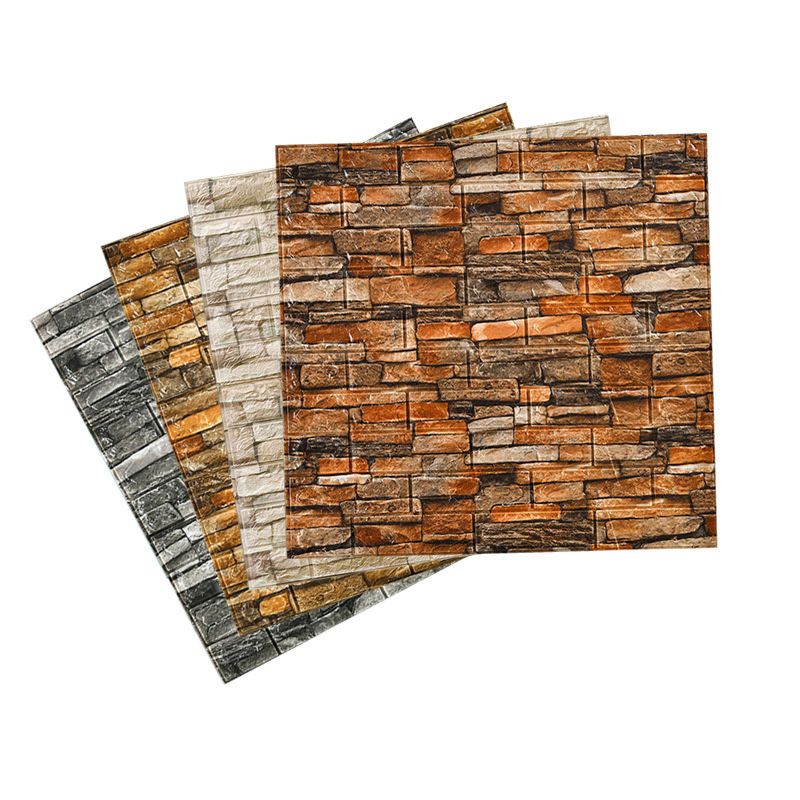 Country House Wall Shelf 3D Brick Living Room Wall Panel Set of 2