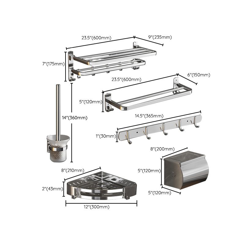 Modern Bathroom Accessory Set Paper Holder Bathroom Shelf Stainless Steel Bathroom Hardware