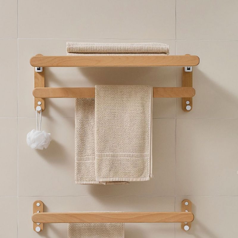 Modern natural bathroom accessories as a single piece or in a set made of solid wood