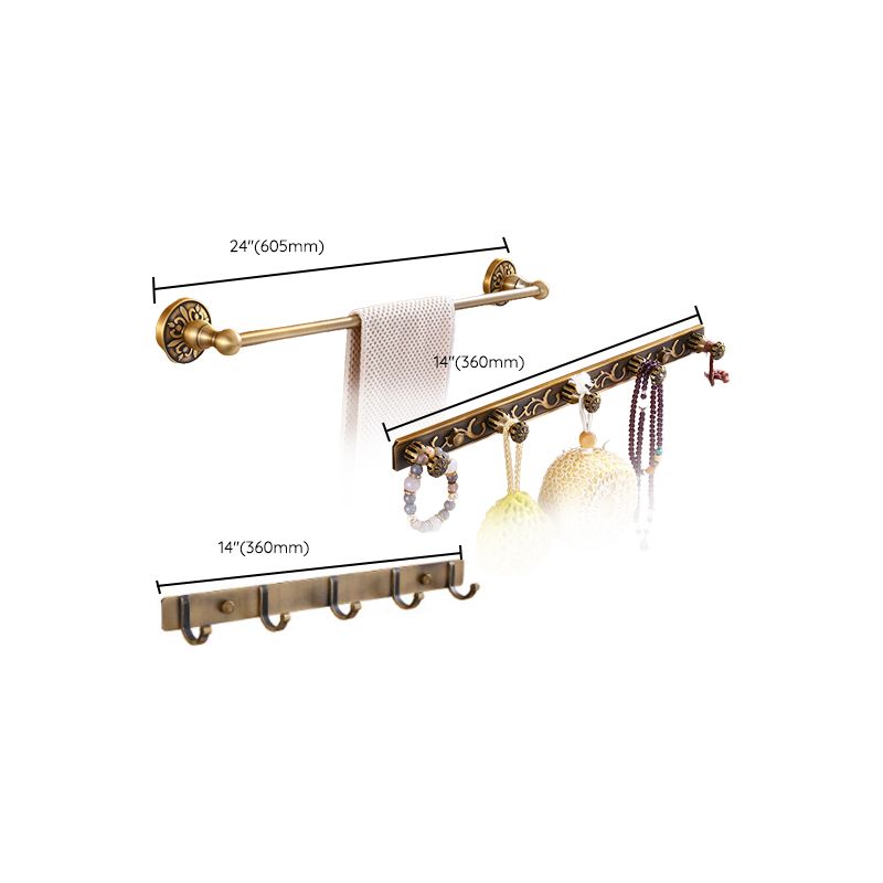 Traditional Vintage Brass Bathroom Accessories Single Piece or in Set