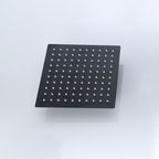 Black Square Fixed Shower Head Modern Style Wall Mounted Shower Head