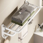 Contemporary Bathroom Hardware Set in White with Bath Shelf/Towel Holder/Paper Holder