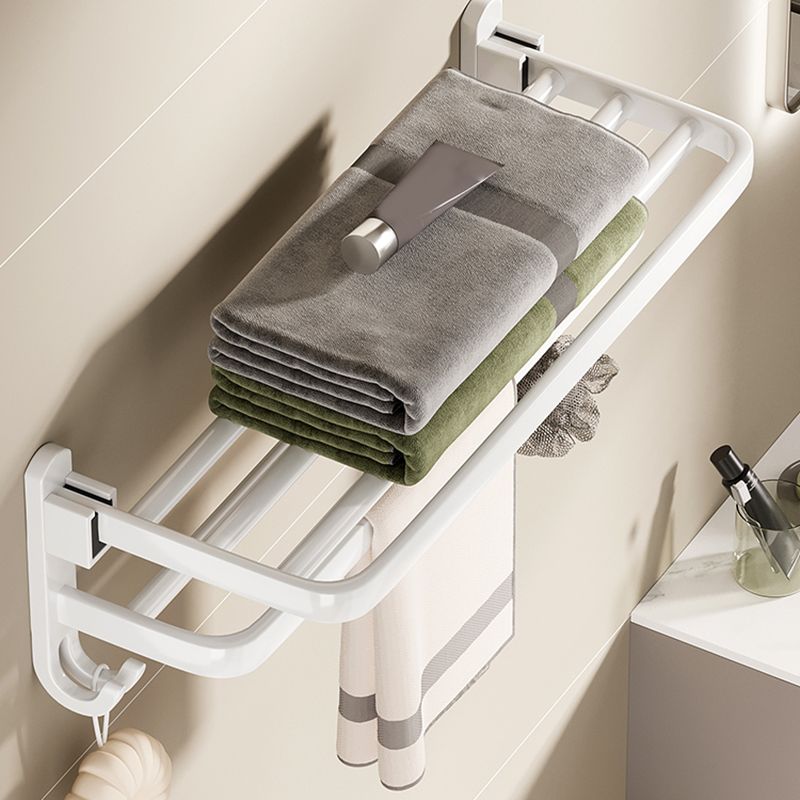 Contemporary Bathroom Hardware Set in White with Bath Shelf/Towel Holder/Paper Holder