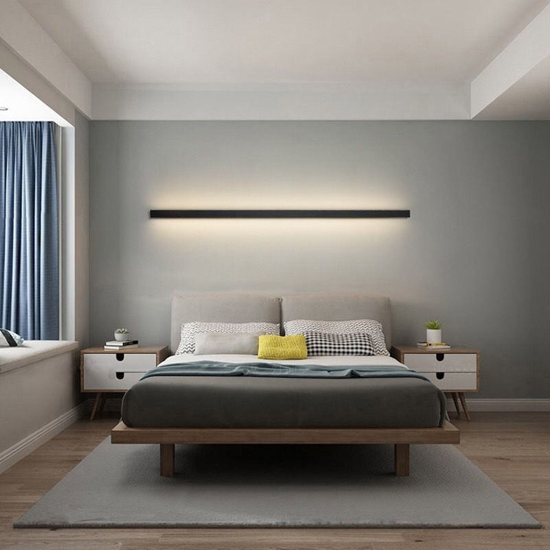 Minimalistic linear wall light LED atmospheric lighting
