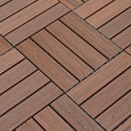 12" X 12" 4-Slat Square PVC Floor Tiles Snap-Fit Installation Floor Tiles