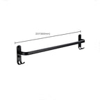 Contemporary Bathroom Accessory Set Black Surface Bathrobe Hook/Towel Ring Bar