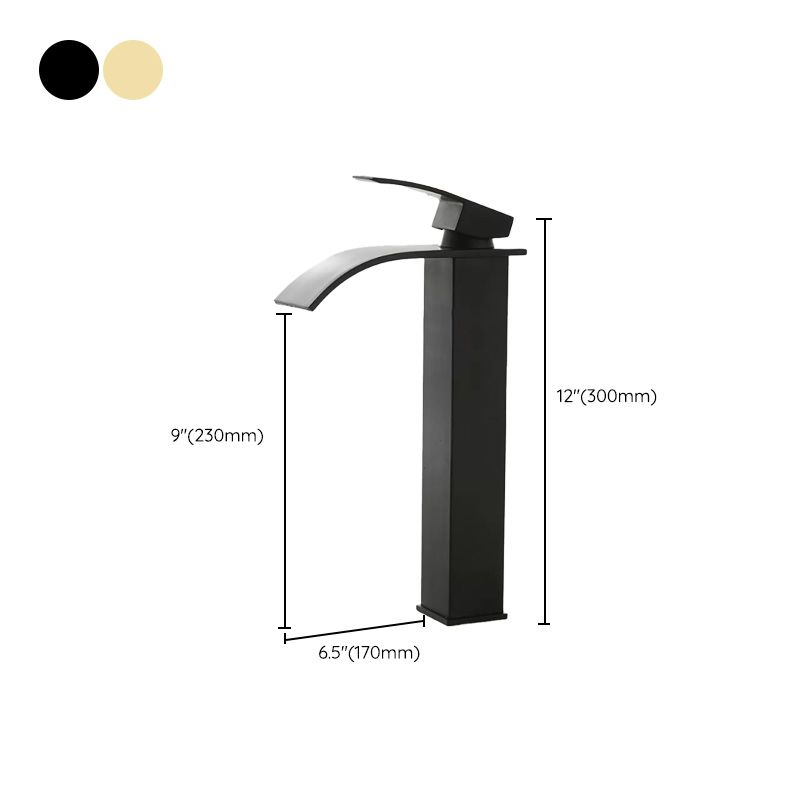 Modern Waterfall Spout Sink Faucet with LED Brass Sink Faucet