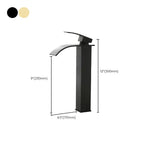 Modern Waterfall Spout Sink Faucet with LED Brass Sink Faucet