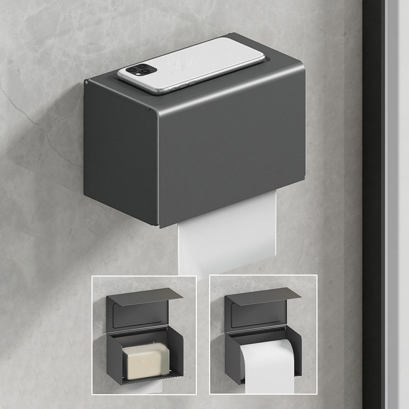 Modernism Aluminum Bathroom Accessories Set Gray Metal Bathroom Set with Towel Holder/Bath Shelf