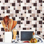 Pattern Matte Color Stone Peel and Stick Mosaic Tile Peel and Stick Tile Set of 2