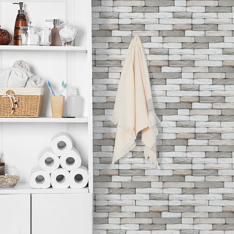 PVC Peel & Stick Tile Kitchen waterproof splash guard Peel and Stick Wall Tile Set of 18