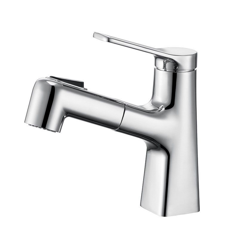Contemporary Vessel Faucet Metal Single Handle Low Arc Vessel Faucet for the Bathroom