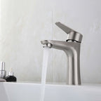 Round Single-Handle Bathroom Faucet Single Hole Sink Faucet in Chrome