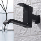 Contemporary Wall Mounted Bathroom Faucet Lever Handles Low Arc Swivel Brass Faucet