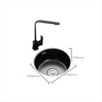 Single Bowl Kitchen Sink Round Stainless Steel Sink with Drain Strainer Kits