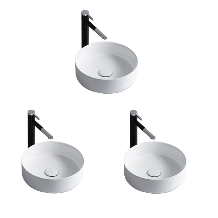 Modern Sink Ceramic Solid Color Round Sink