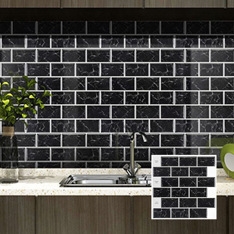Peel & Stick Subway Tiles Plastic Stain Resistant Peel & Stick Subway Tiles 5-Pack