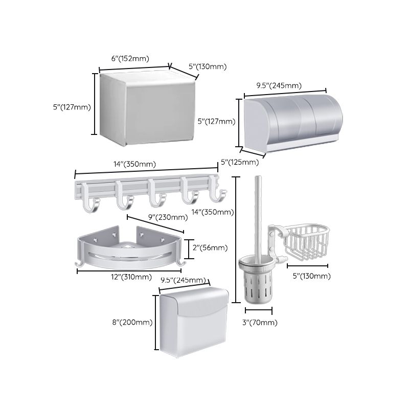 Modern Bathroom Accessories Hardware Set Silver Bathroom Accessories Kit