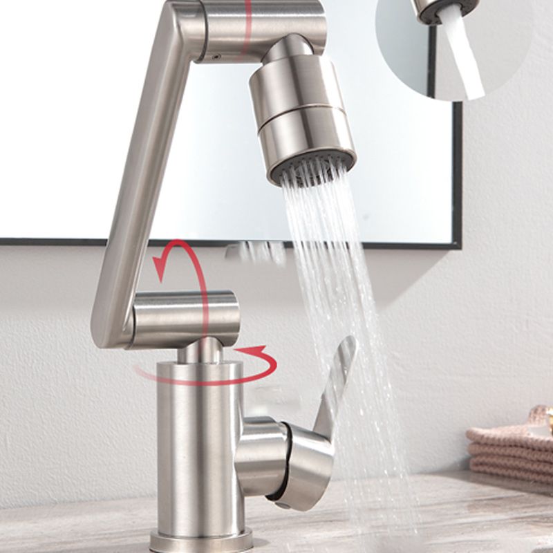 Swivel Spout Bathroom Faucet Single Hole Basin Faucet with Lever Handle