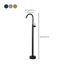Modern Freestanding Bathtub Faucet Copper Floor Mounted Freestanding Bathtub Faucet