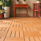 Composite deck tile Solid Color Waterproof Patio Floor Tile