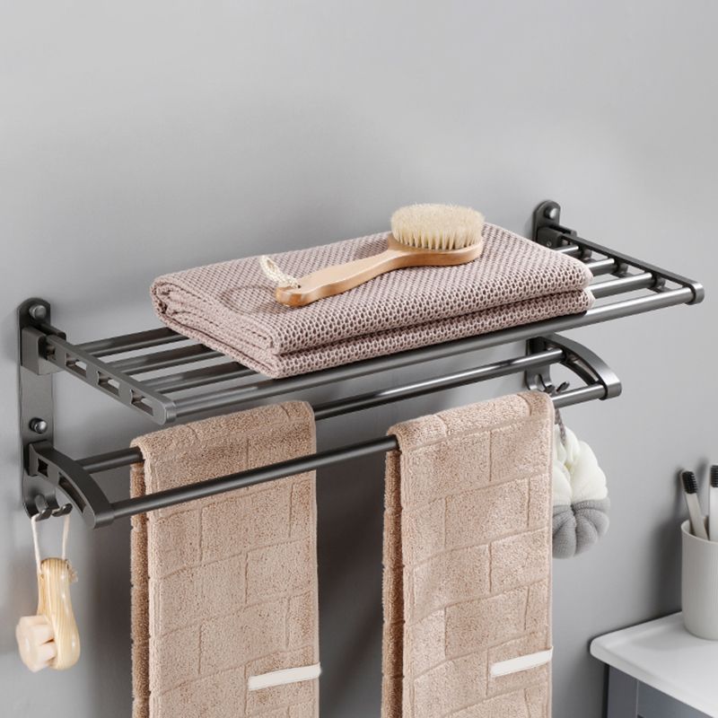 Contemporary bathroom accessories single piece or in a set made of gray metal