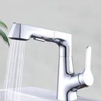 Modern Vessel Sink Faucet Copper Single Handle Pull Down Low Arc Vessel Faucet