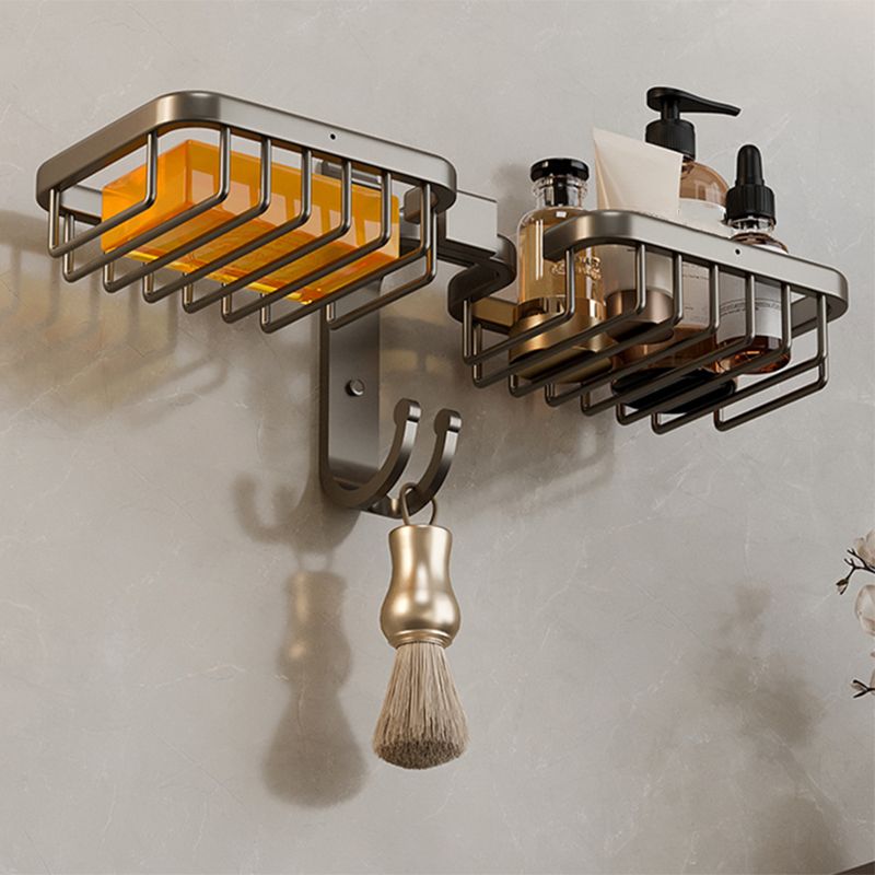 Modern Bathroom Accessory Set Shelf Black/Silver/Grey Bathroom Accessories Set