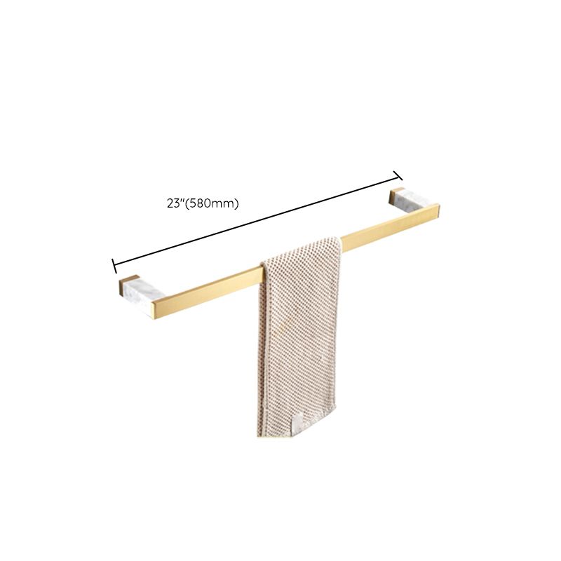 Brushed Brass Bathroom Accessory Set Metal & Marble Bathroom Hardware Set with Bathtub Shelf