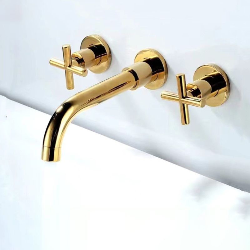 Modern 1- or 2-Handle Bathroom Sink Faucet Round Wall-Mounted Bathroom Faucet.