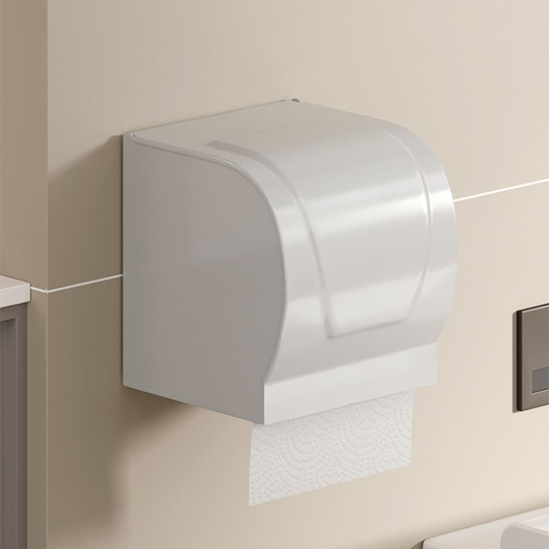 Contemporary Bathroom Hardware Set in White with Bath Shelf/Towel Holder/Paper Holder