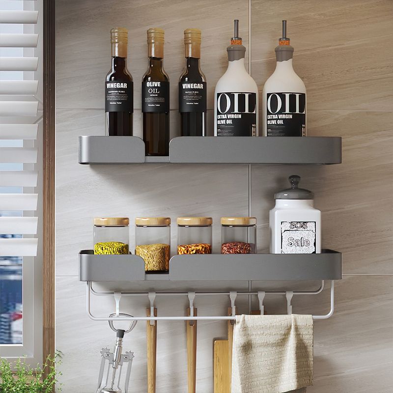 3-piece modern bathroom hardware set aluminum bathroom shelf in gray
