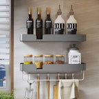 3-piece modern bathroom hardware set aluminum bathroom shelf in gray