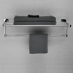 Polished Chrome Modernism Bathroom Accessory Set Bath Shelf / Towel Bar / Bathrobe Hook Included