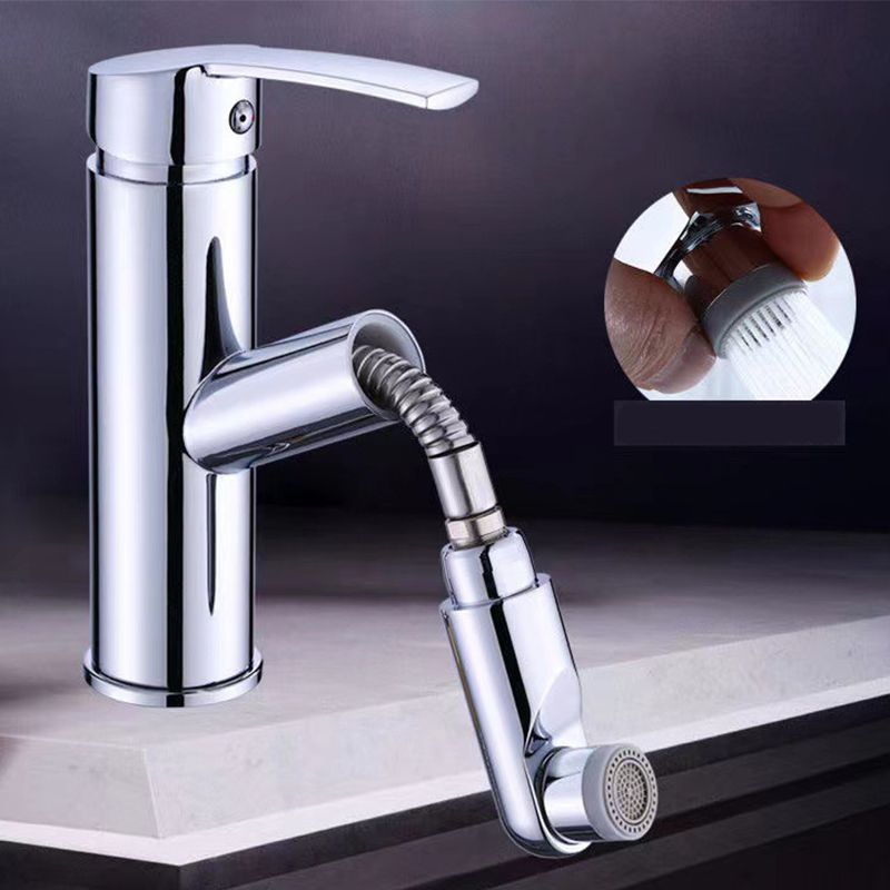 Contemporary Vessel Faucet Pull-Down Faucet with Single Handle