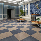 Square Plastic Floor Water-Repellent Fabric Look Peel & Stick Floor Tiles