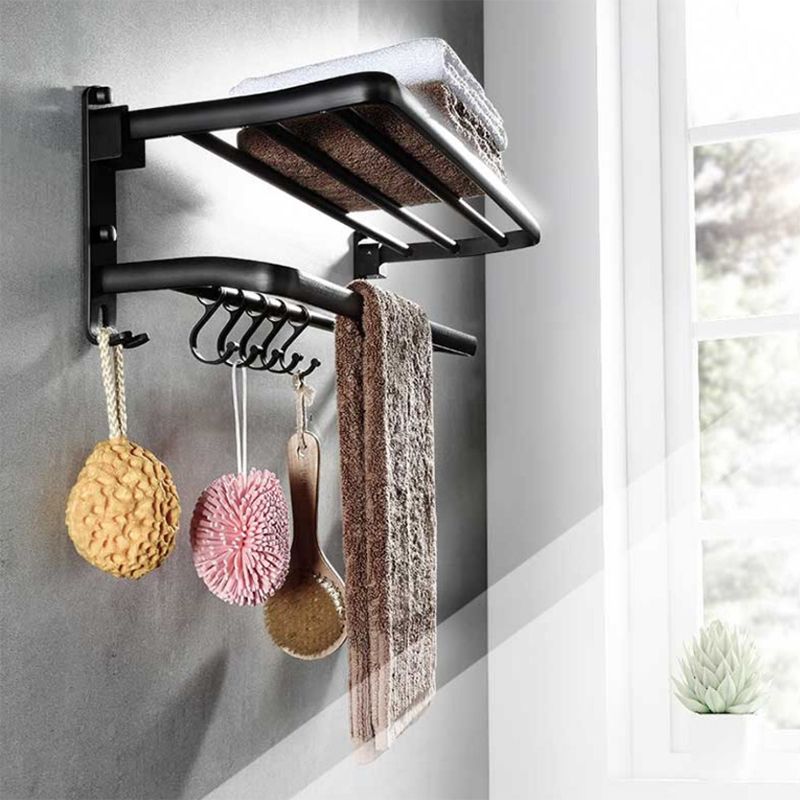 Modern Aluminum Bathroom Hardware Set Black Bathroom Accessories Set