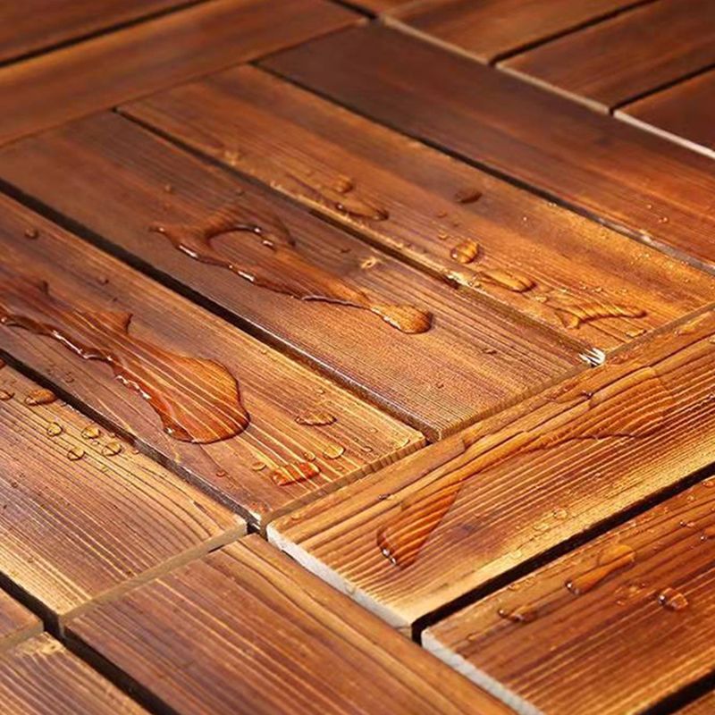 4-Slat Wood Floor Tiles Interlocking Installation Floor Tiles