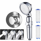 Modern Handheld Supercharged Showerhead Round 3 Setting Spray Head