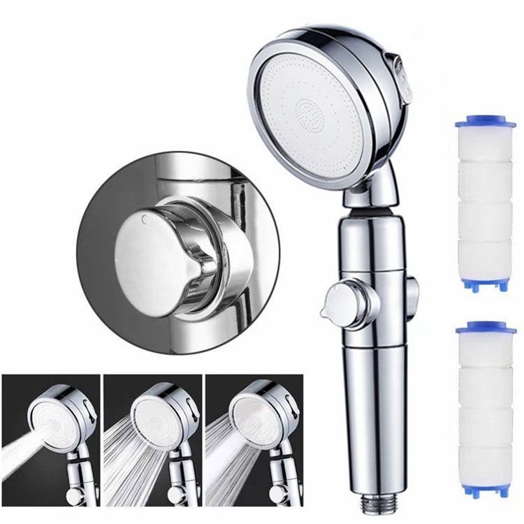 Modern Handheld Supercharged Showerhead Round 3 Setting Spray Head