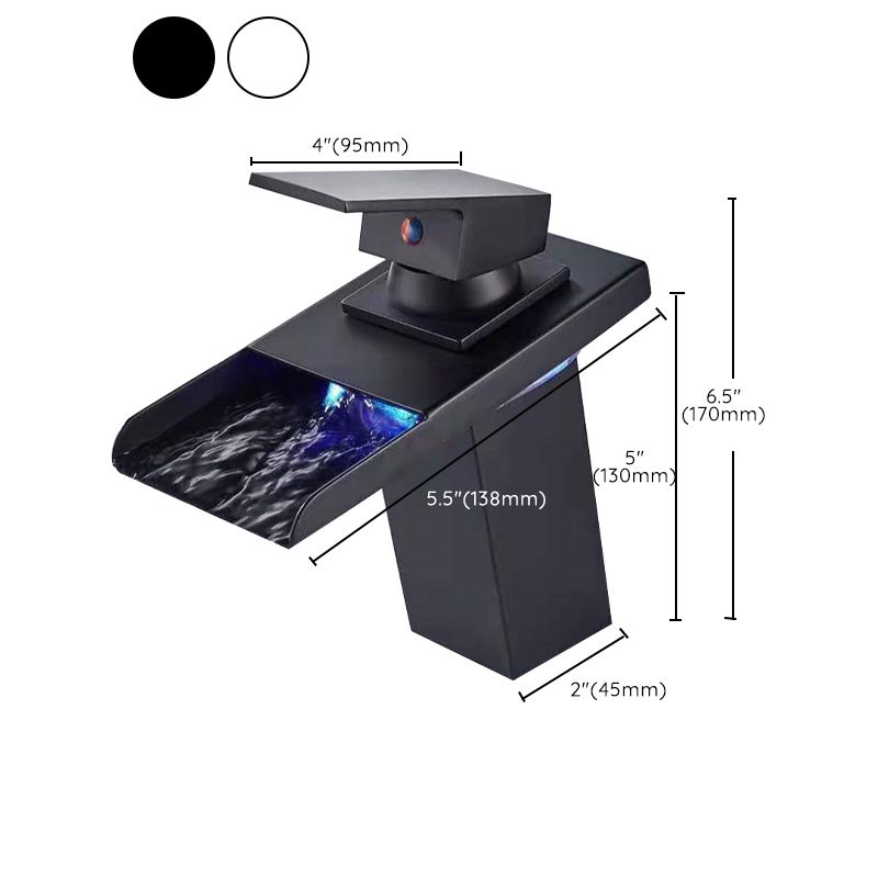 Single-Handle Basin Faucet 1-Hole Widely Used Bathroom Sink Faucet with LED Lighting